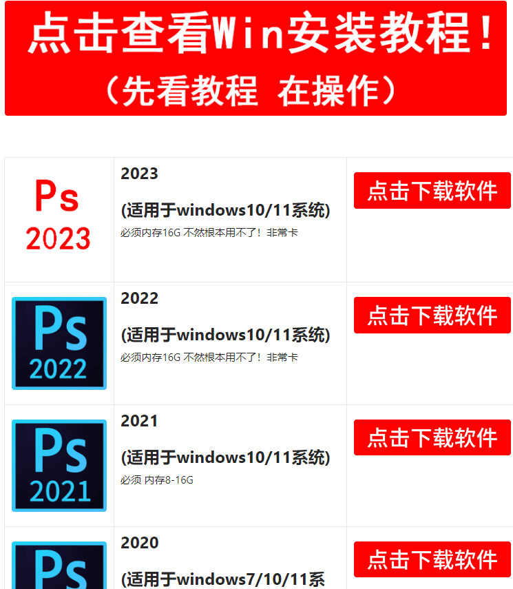 最全PS软件win+mac合集Adobe Photoshop一键安装，无需破解